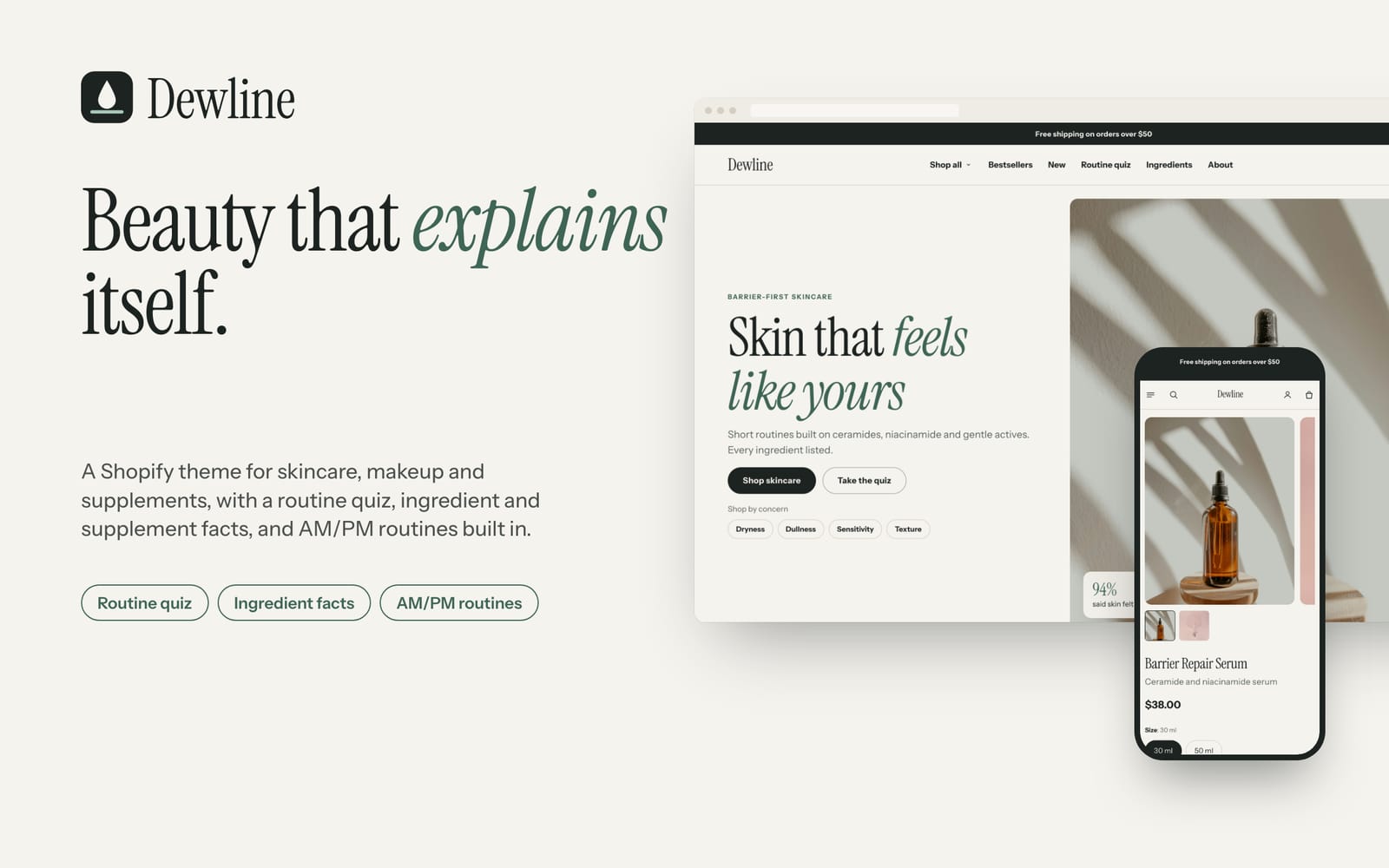 Dewline: beauty that explains itself