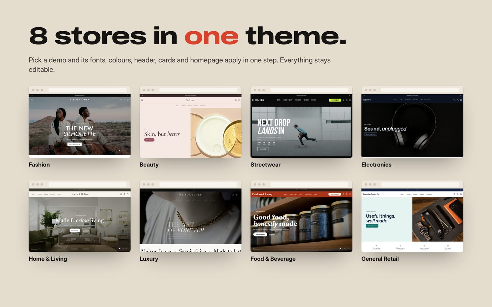 Eight store demos